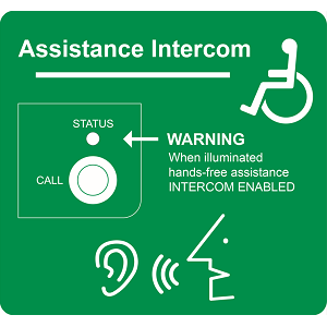 Baldwin Boxall BVOCLAB6 “Assistance Intercom” Sign